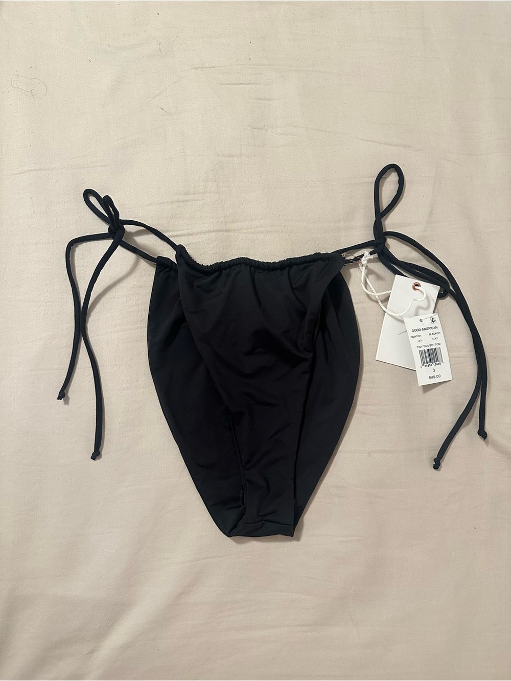 Good American Women’s Black Tie-Side Swim Bottoms - SIZE 3